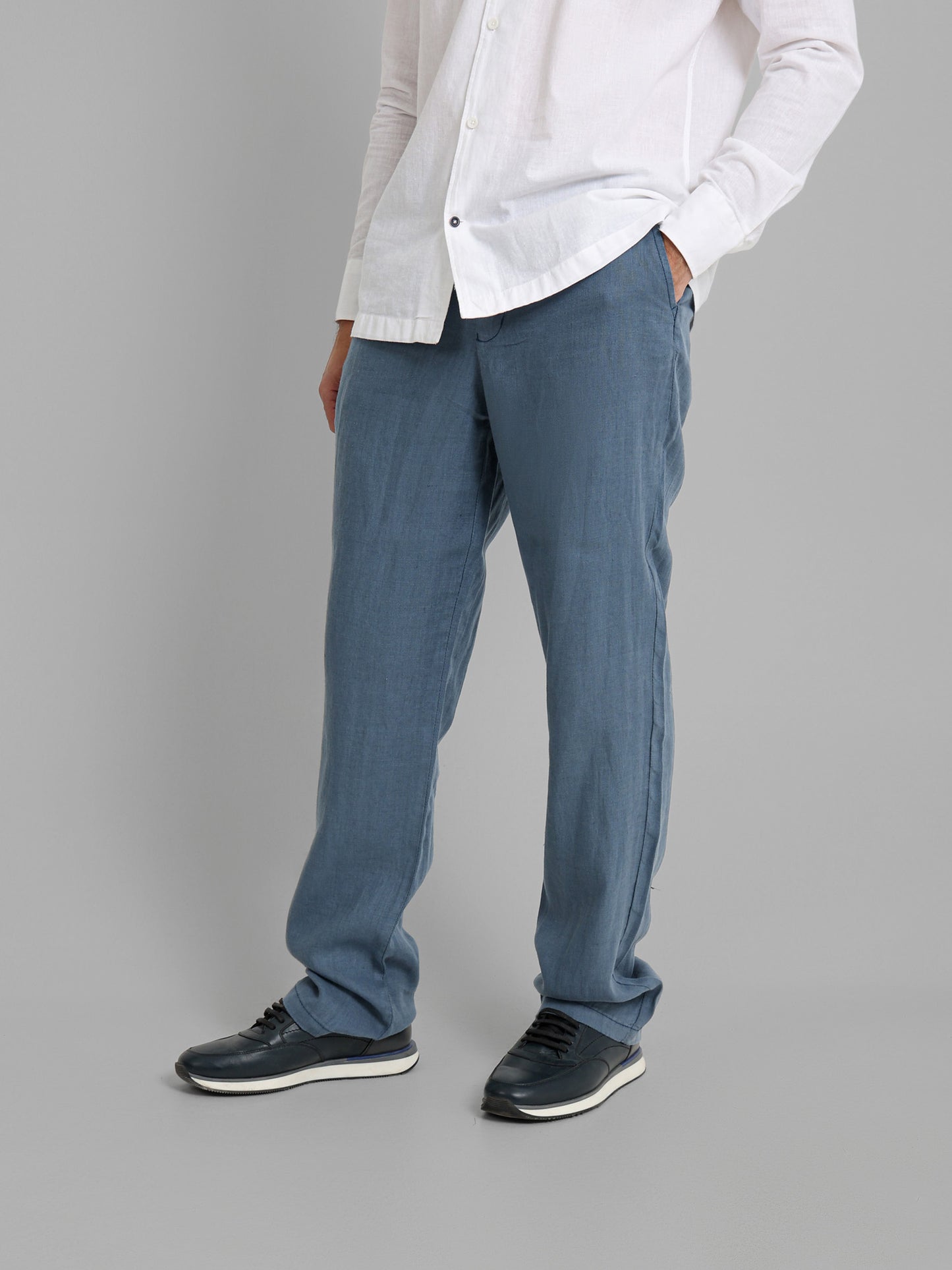 Linen Elastic Waist Cord Pants
