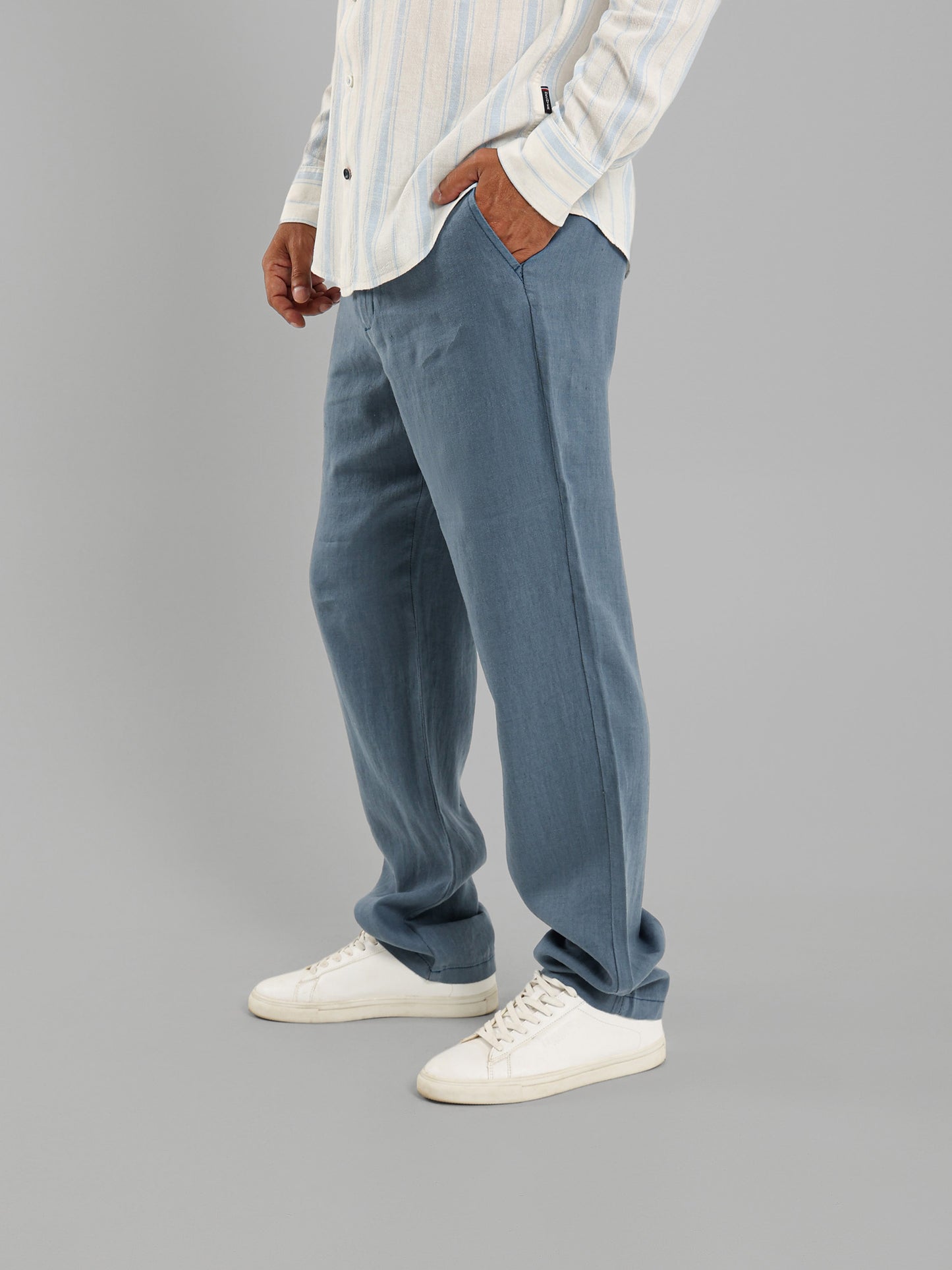 Linen Elastic Waist Cord Pants