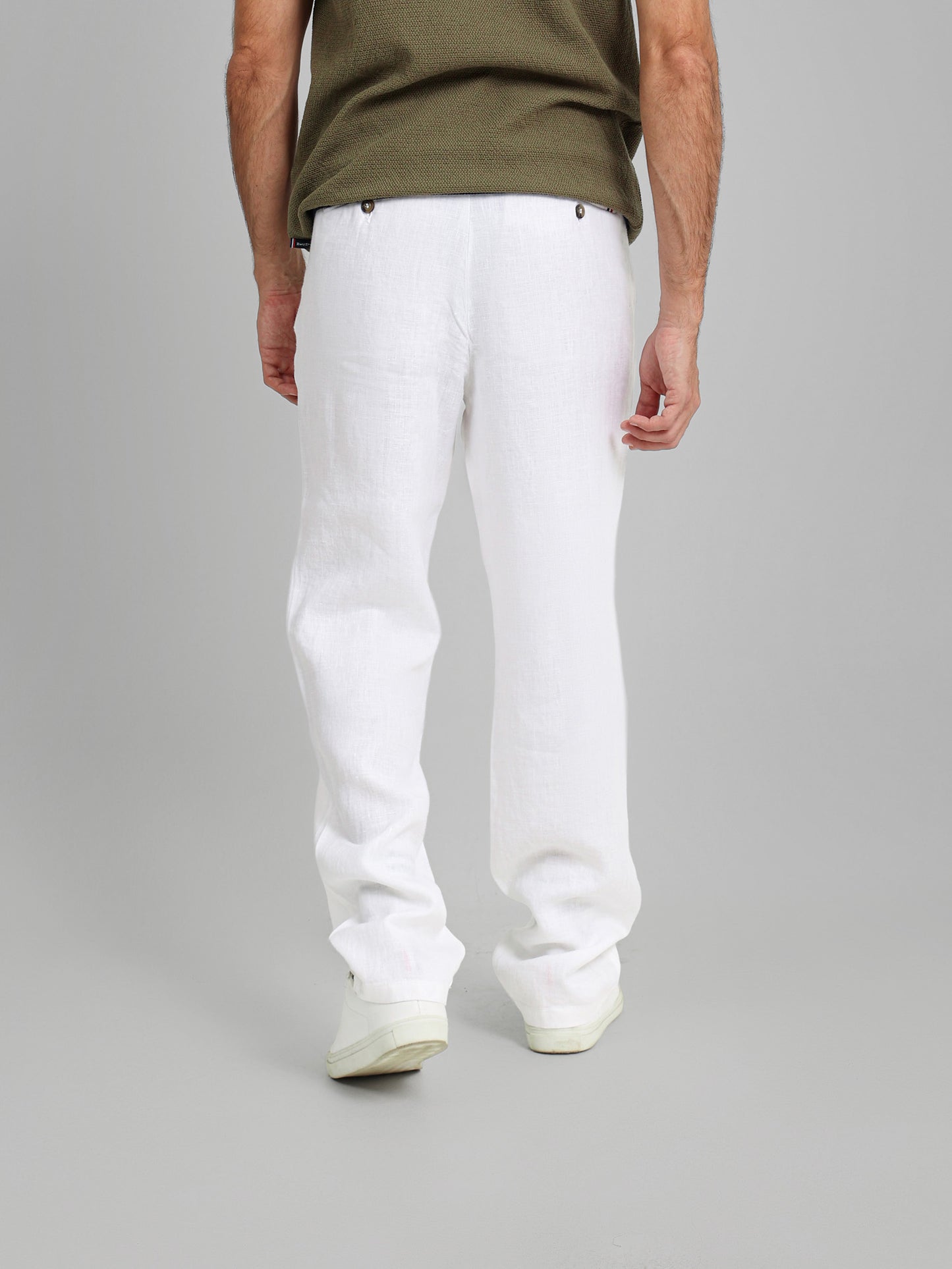 Linen Elastic Waist Cord Pants