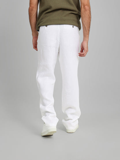 Linen Elastic Waist Cord Pants