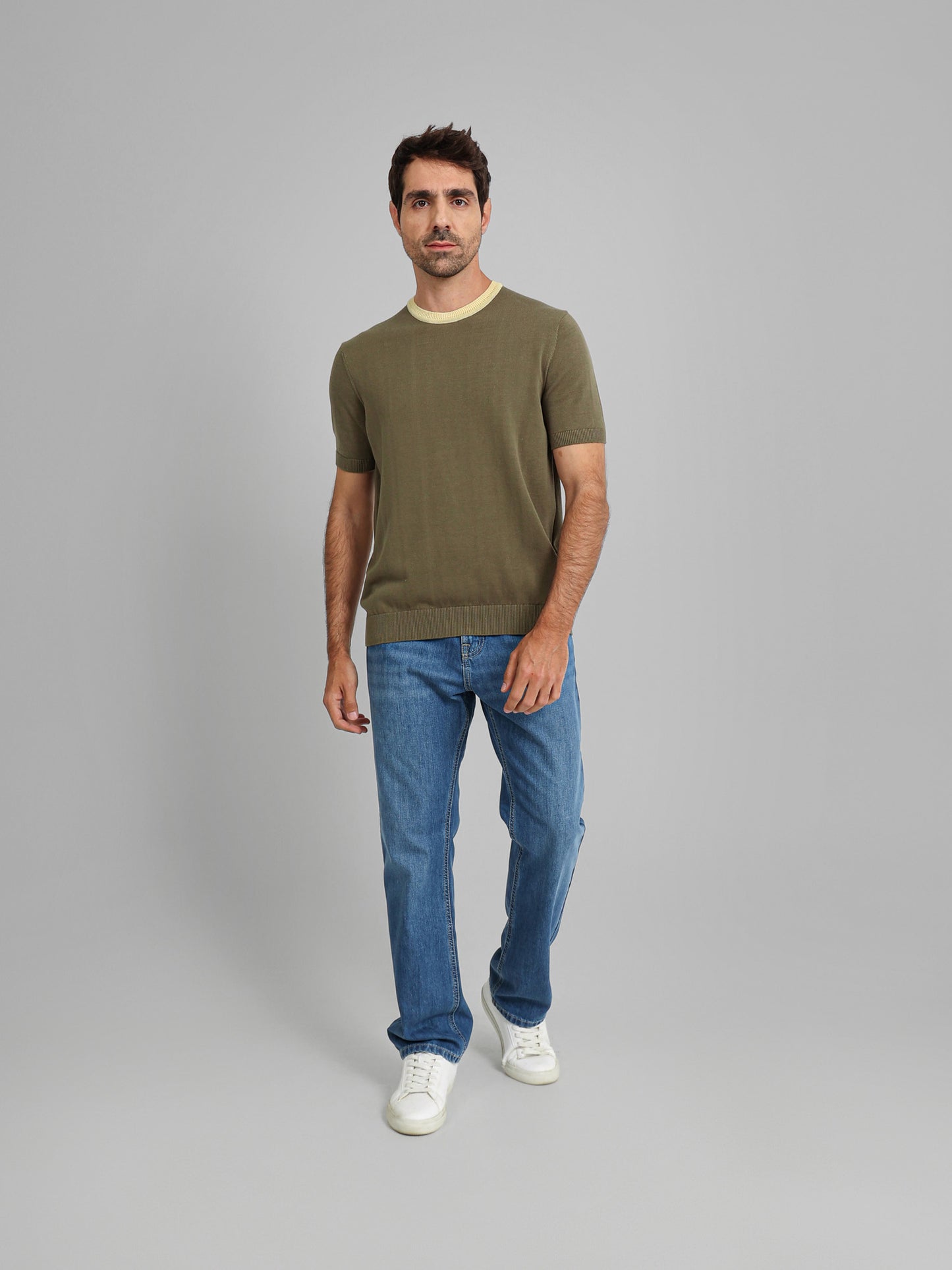 Short Sleeve Textured Casual Knitwear T-Shirt