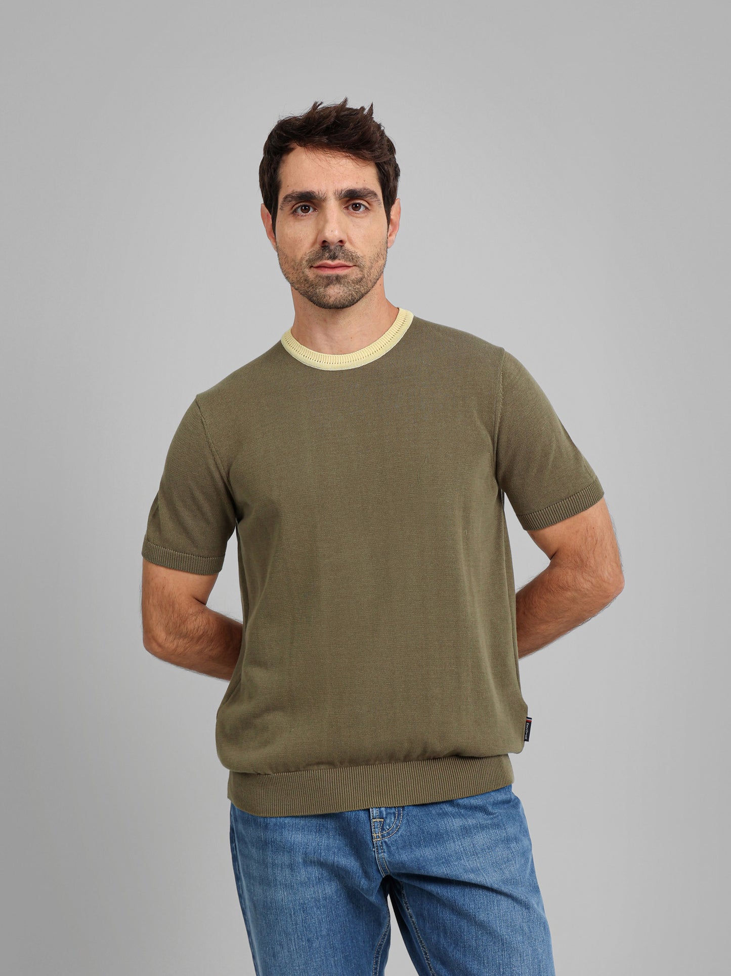 Short Sleeve Textured Casual Knitwear T-Shirt
