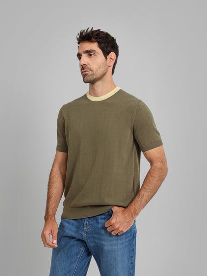 Short Sleeve Textured Casual Knitwear T-Shirt