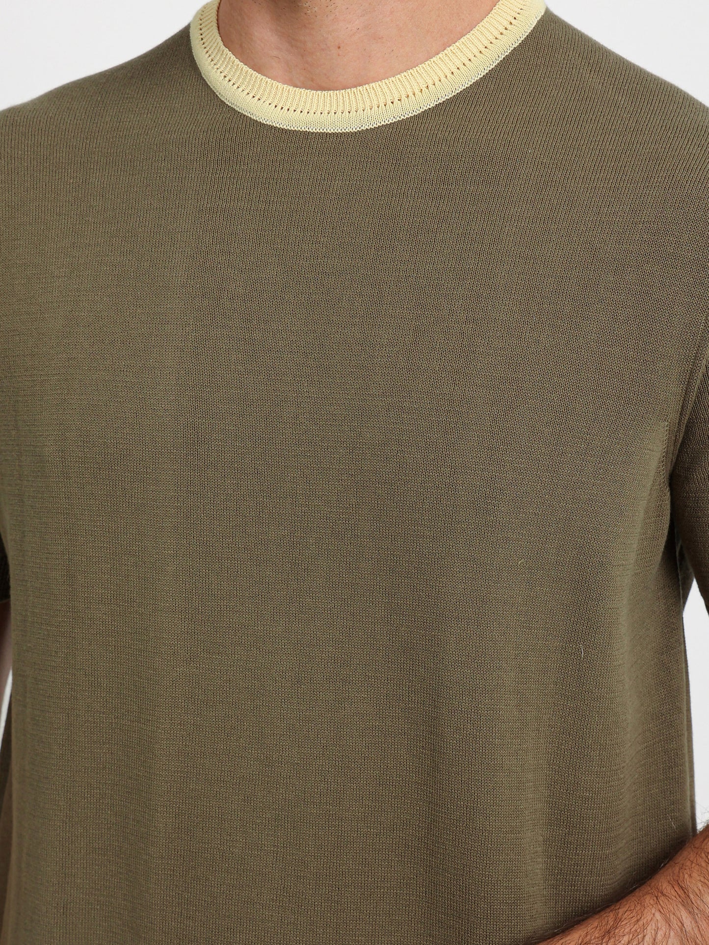 Short Sleeve Textured Casual Knitwear T-Shirt