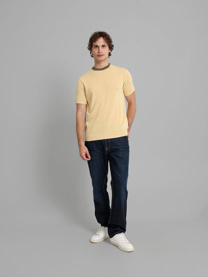 Short Sleeve Textured Casual Knitwear T-Shirt