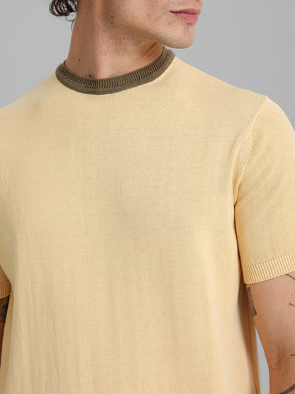 Short Sleeve Textured Casual Knitwear T-Shirt