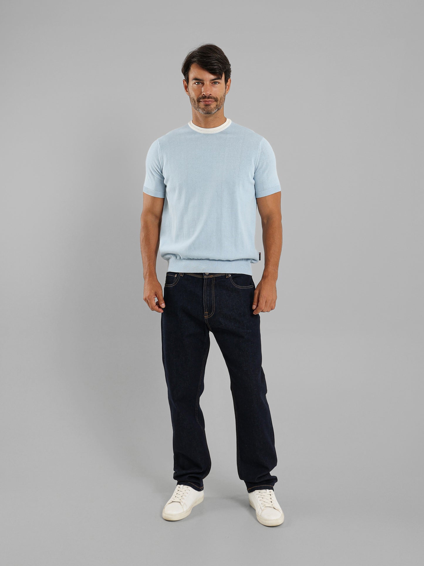 Short Sleeve Textured Casual Knitwear T-Shirt