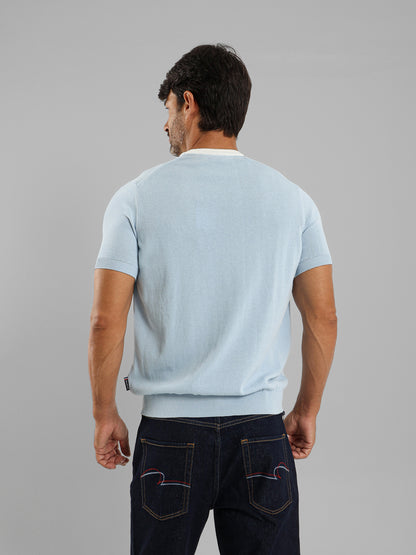 Short Sleeve Textured Casual Knitwear T-Shirt