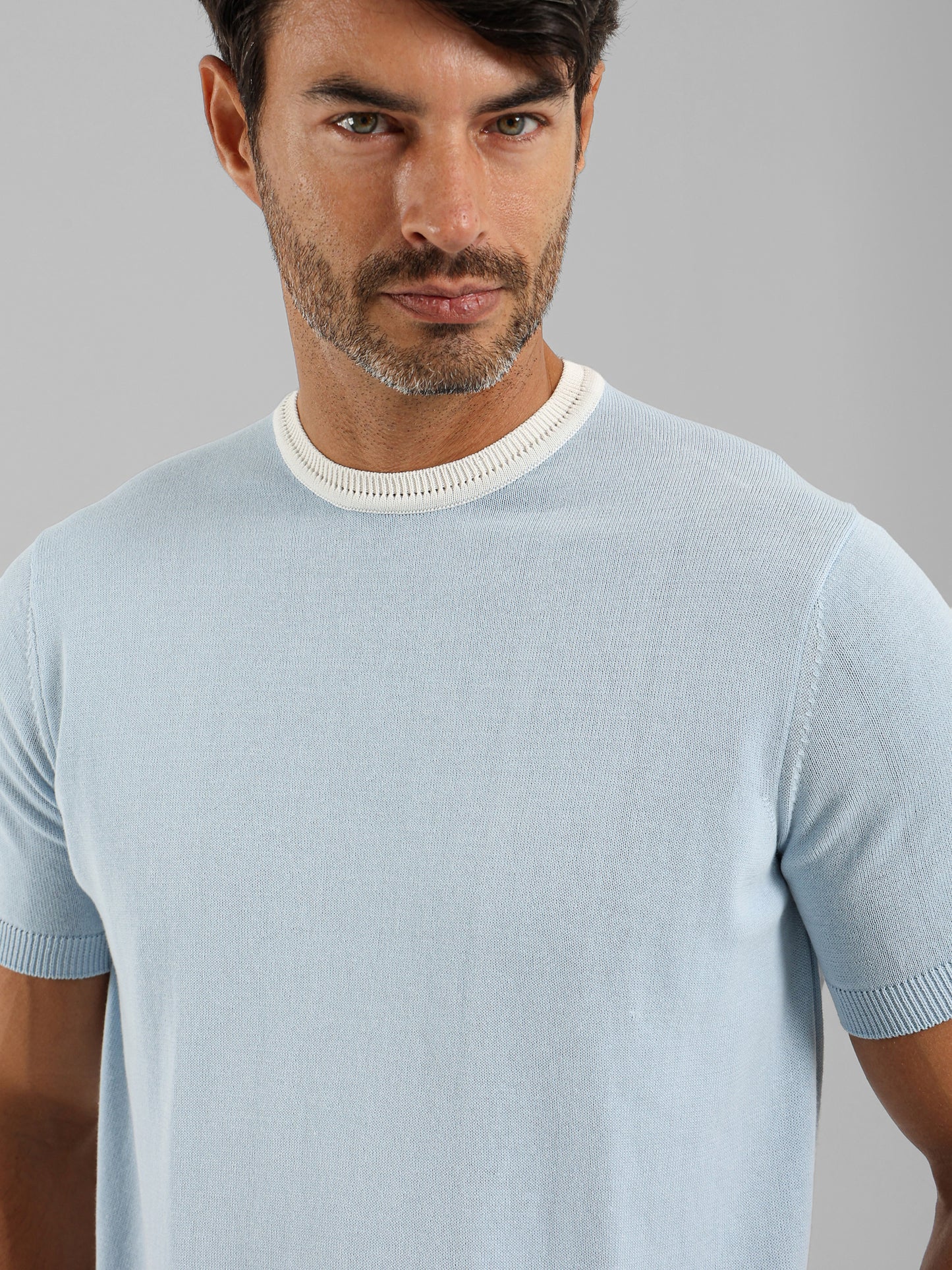 Short Sleeve Textured Casual Knitwear T-Shirt