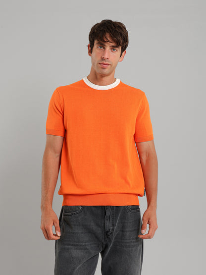 Short Sleeve Textured Casual Knitwear T-Shirt