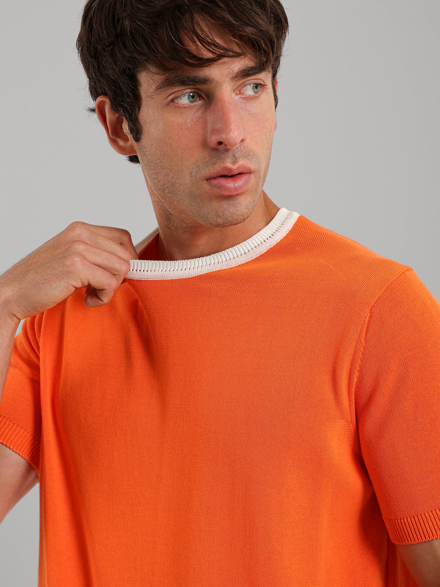 Short Sleeve Textured Casual Knitwear T-Shirt
