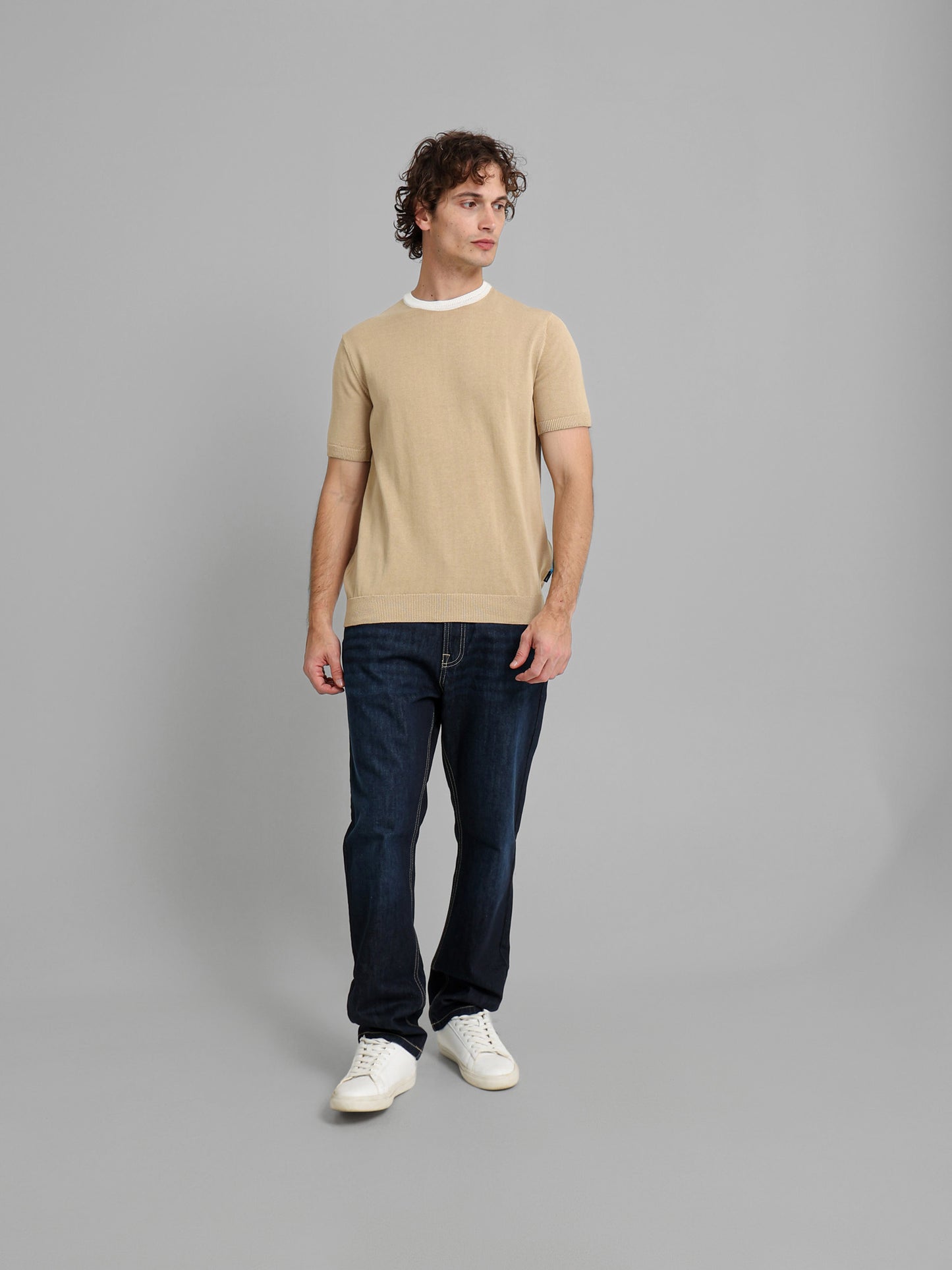 Short Sleeve Textured Casual Knitwear T-Shirt