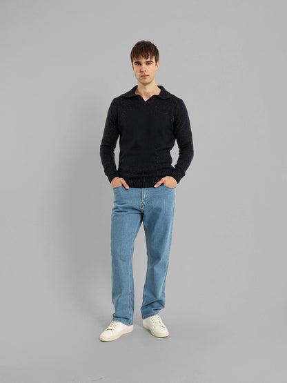 Long Sleeve Knit Polo