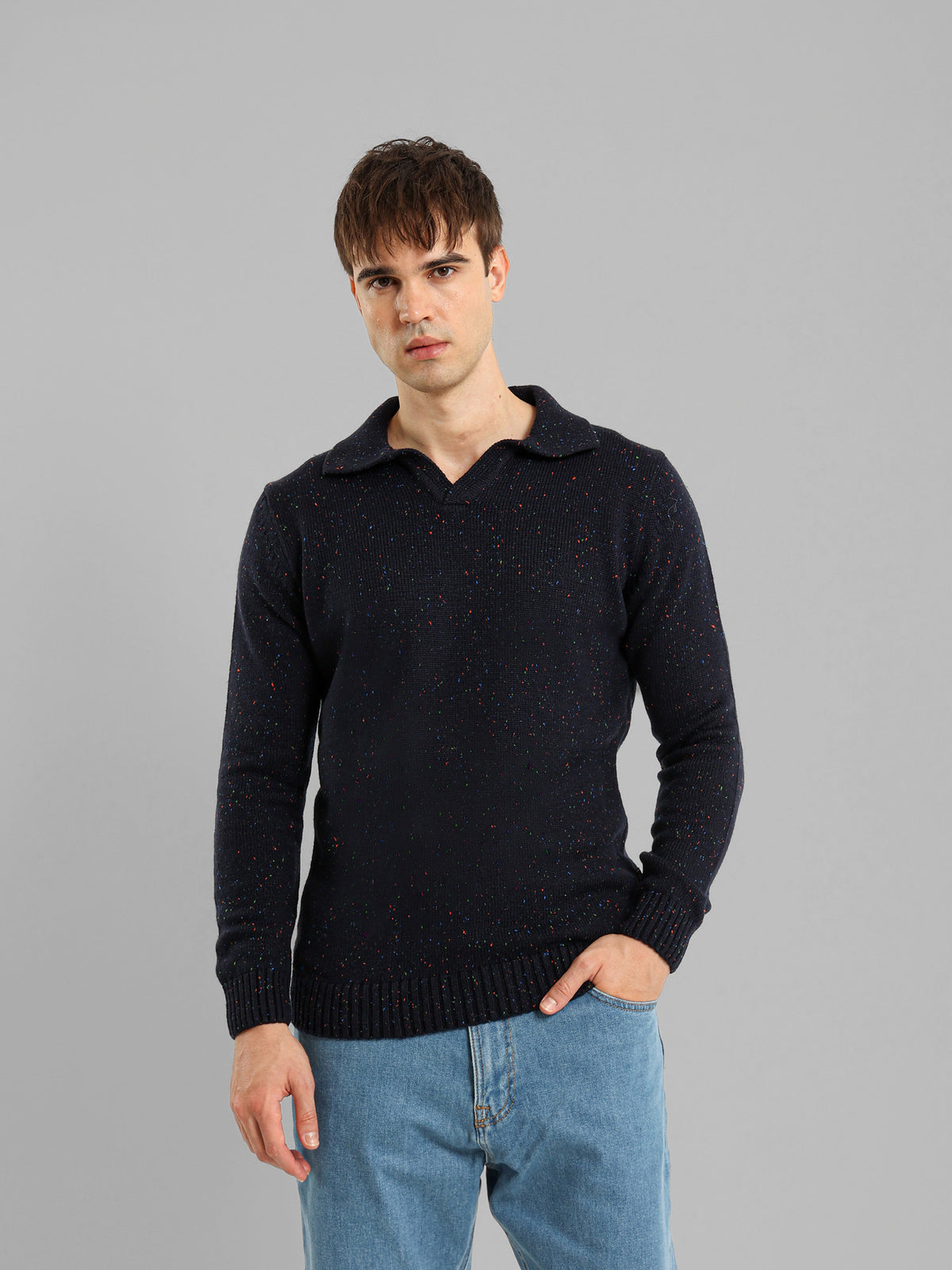 Long Sleeve Knit Polo
