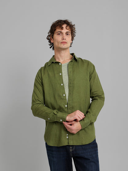 Basic Linen Long Sleeve Kent Collar Shirt