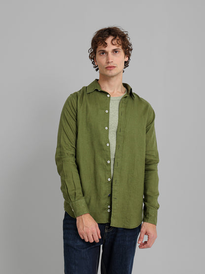 Basic Linen Long Sleeve Kent Collar Shirt