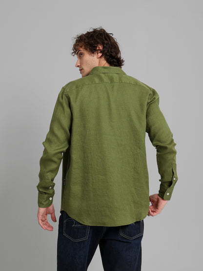 Basic Linen Long Sleeve Kent Collar Shirt