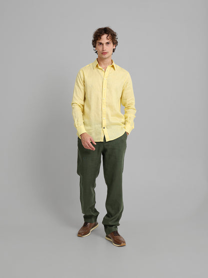 Basic Linen Long Sleeve Kent Collar Shirt