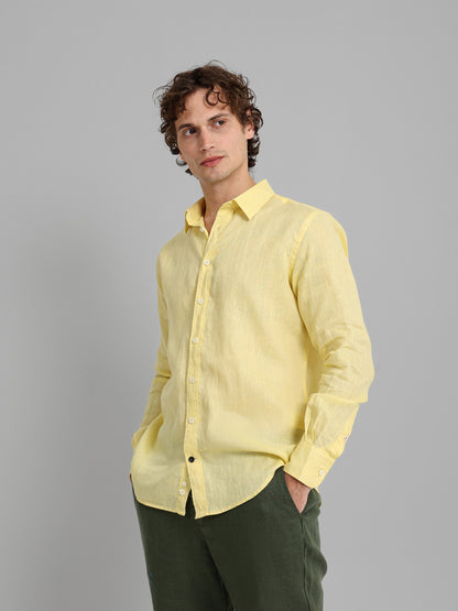 Basic Linen Long Sleeve Kent Collar Shirt