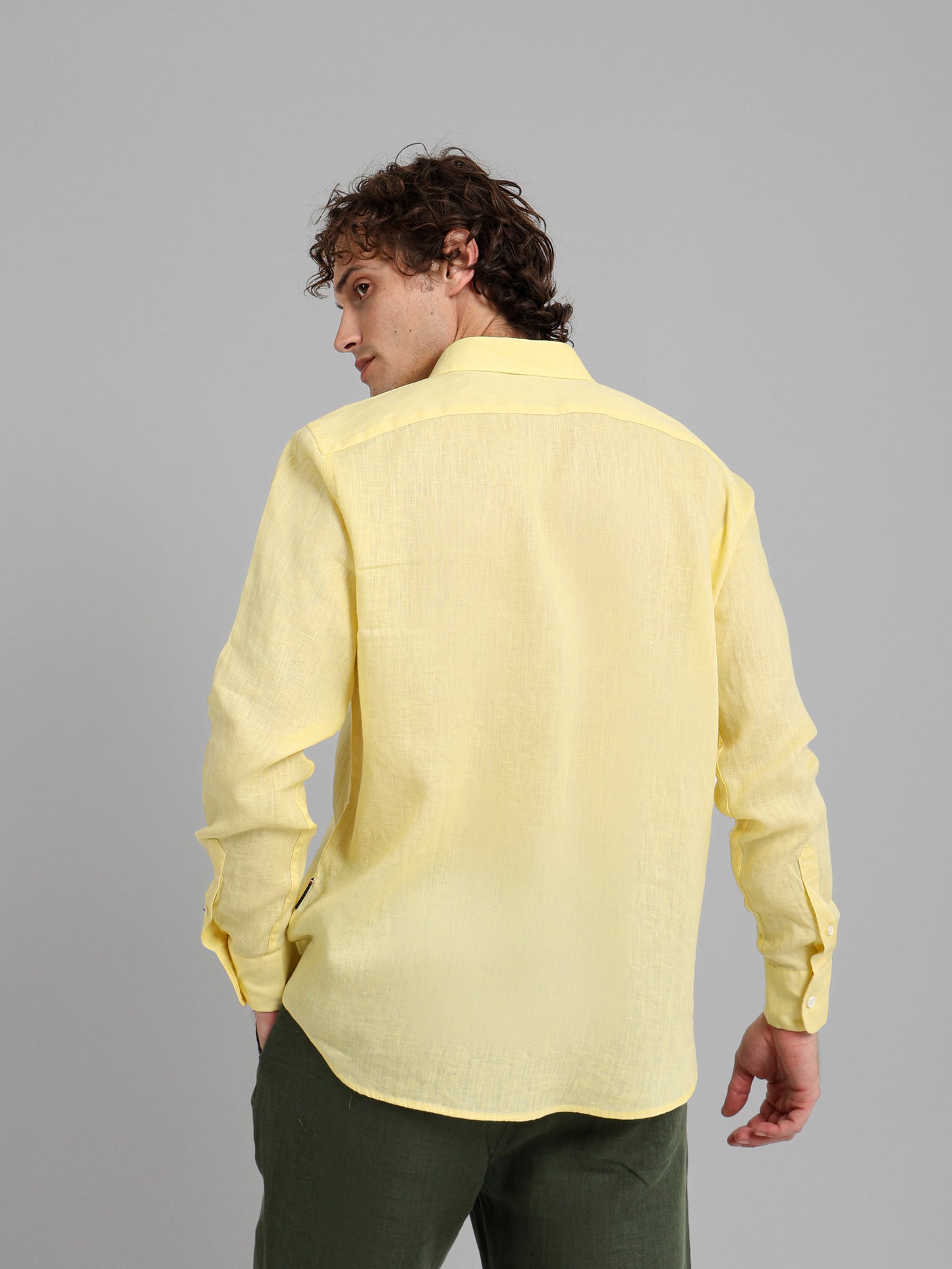 Basic Linen Long Sleeve Kent Collar Shirt