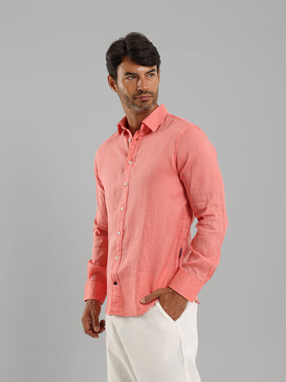 Basic Linen Long Sleeve Kent Collar Shirt