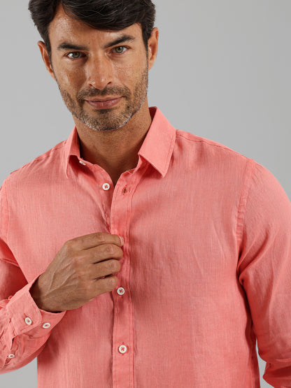 Basic Linen Long Sleeve Kent Collar Shirt