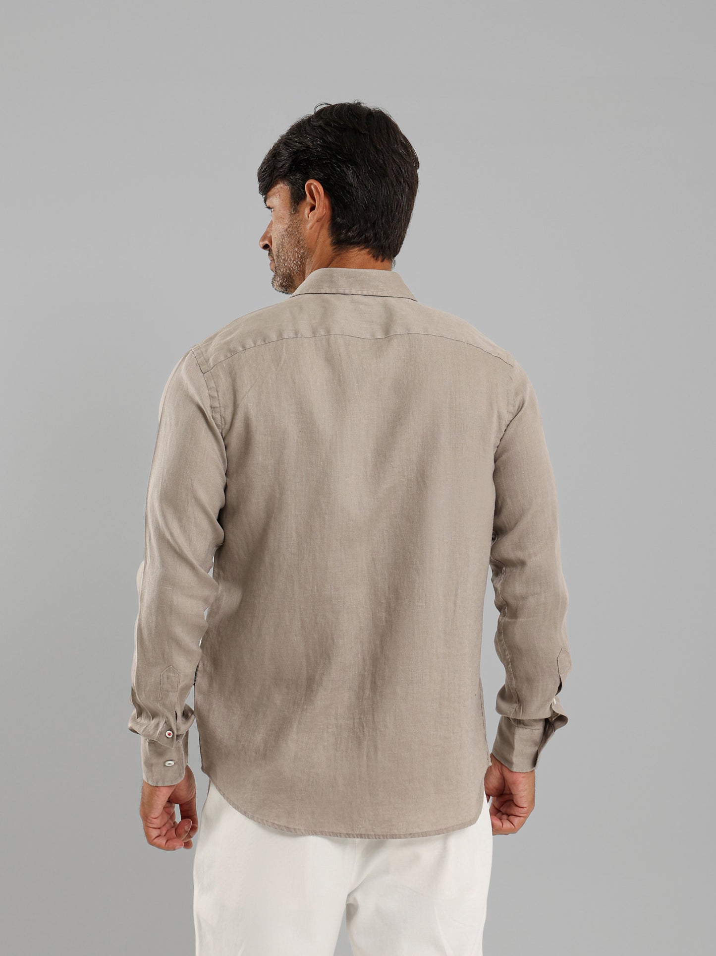 Basic Linen Long Sleeve Kent Collar Shirt