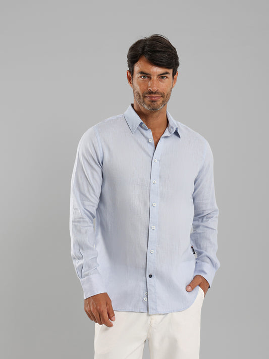 Basic Linen Long Sleeve Kent Collar Shirt