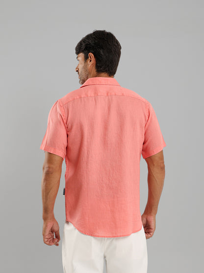 Basic Linen Short Sleeve Kent Collar Shirt