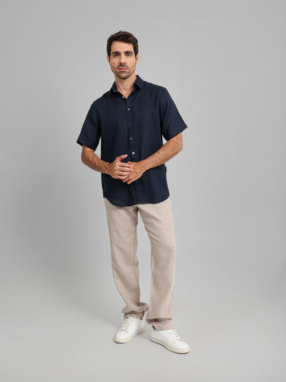 Linen Elastic Waist Cord Pants