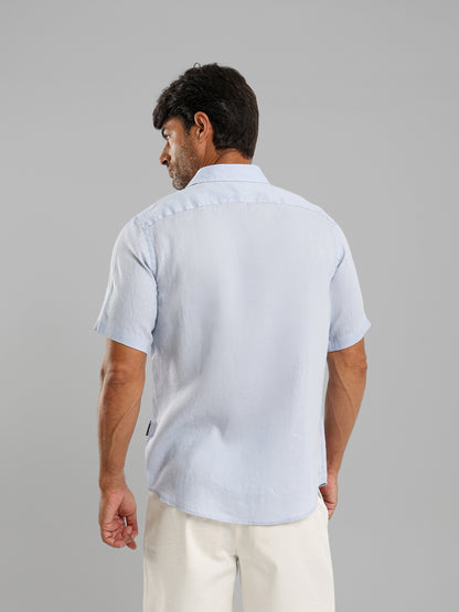Basic Linen Short Sleeve Kent Collar Shirt