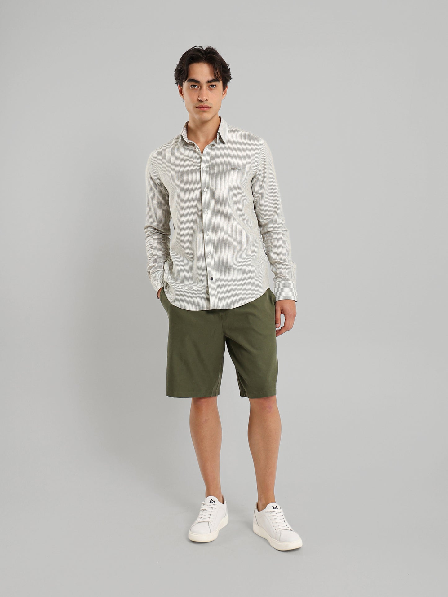 All-Over Striped Long Sleeve Shirt