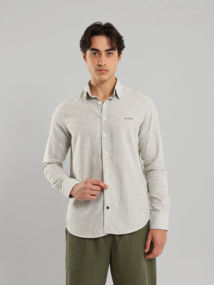 All-Over Striped Long Sleeve Shirt