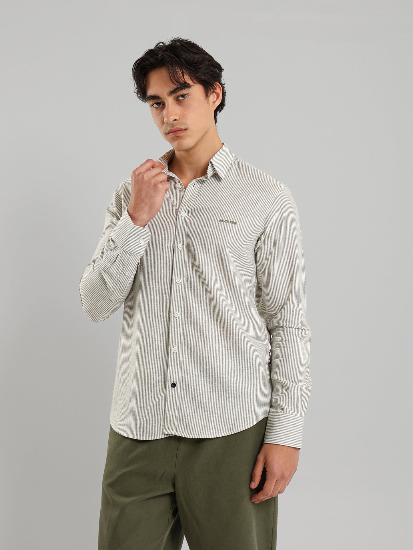 All-Over Striped Long Sleeve Shirt