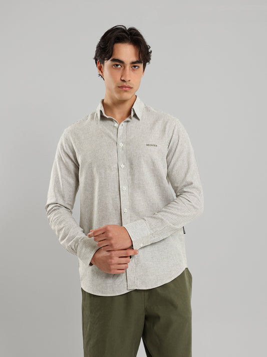 All-Over Striped Long Sleeve Shirt