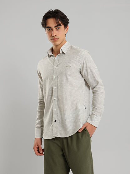 All-Over Striped Long Sleeve Shirt