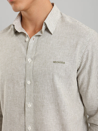 All-Over Striped Long Sleeve Shirt