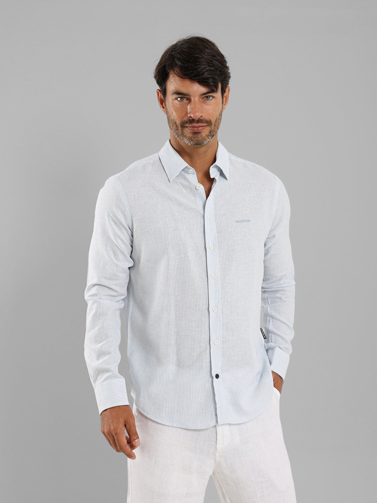 All-Over Striped Long Sleeve Shirt