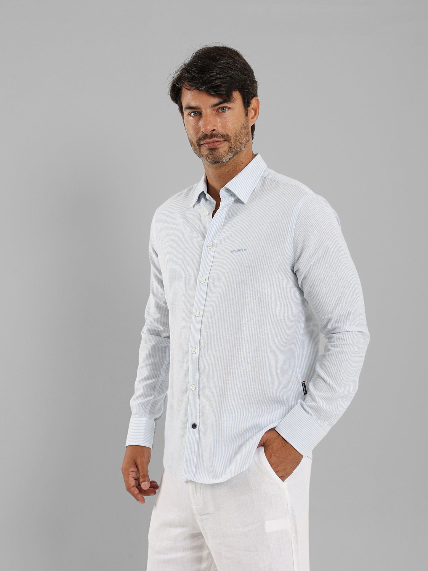 All-Over Striped Long Sleeve Shirt