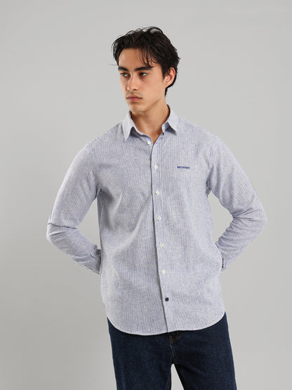 All-Over Striped Long Sleeve Shirt