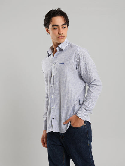 All-Over Striped Long Sleeve Shirt