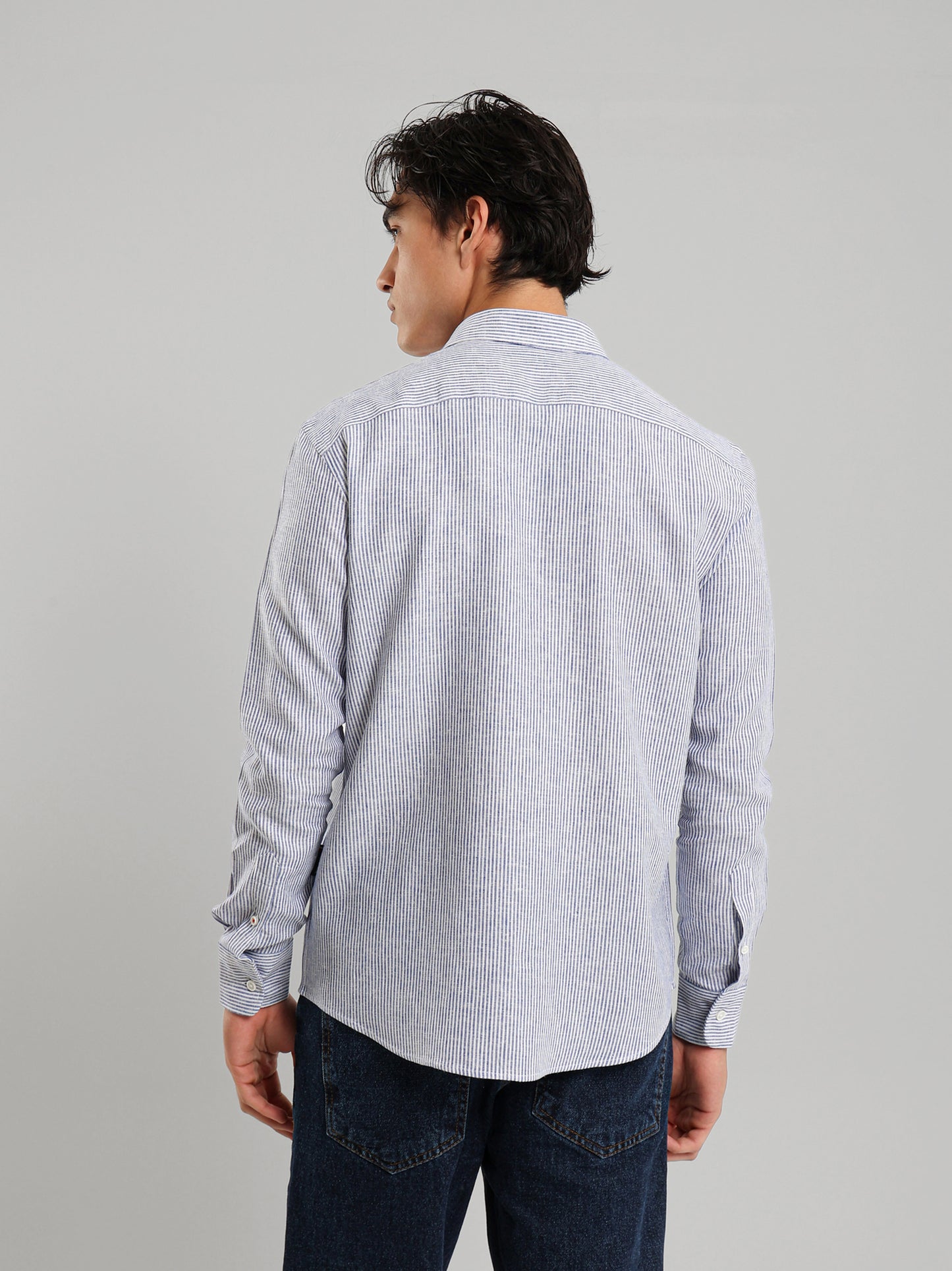 All-Over Striped Long Sleeve Shirt