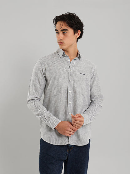 All-Over Striped Long Sleeve Shirt
