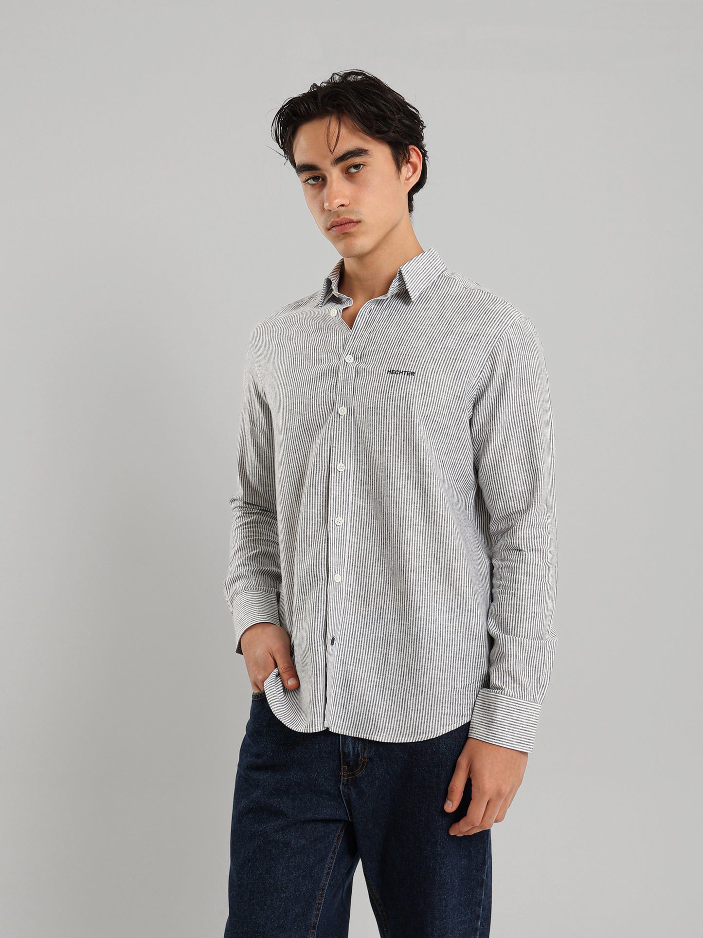 All-Over Striped Long Sleeve Shirt
