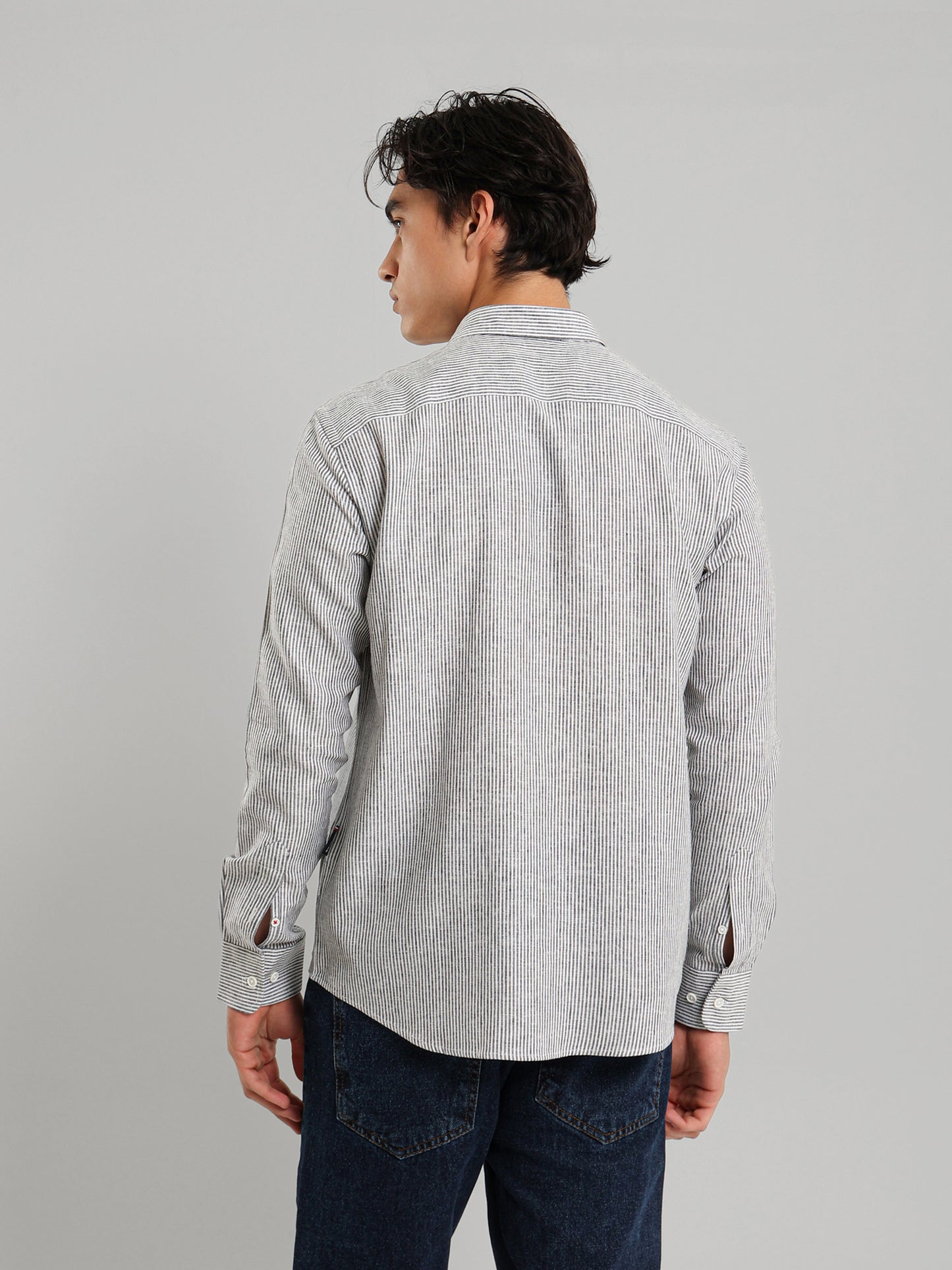 All-Over Striped Long Sleeve Shirt