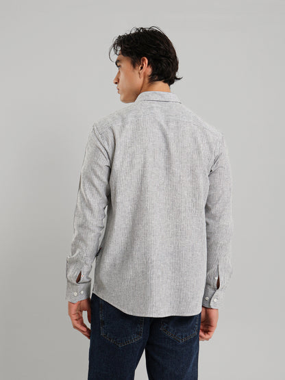 All-Over Striped Long Sleeve Shirt
