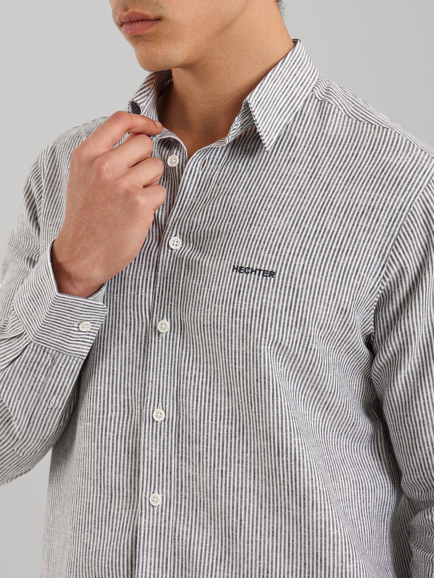 All-Over Striped Long Sleeve Shirt