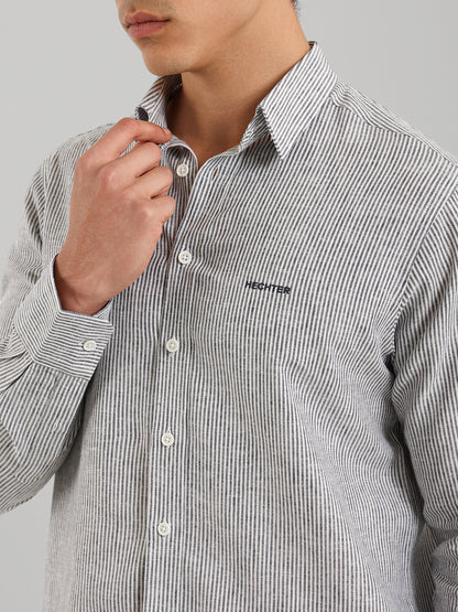 All-Over Striped Long Sleeve Shirt