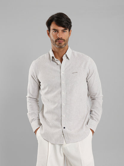 All-Over Striped Long Sleeve Shirt