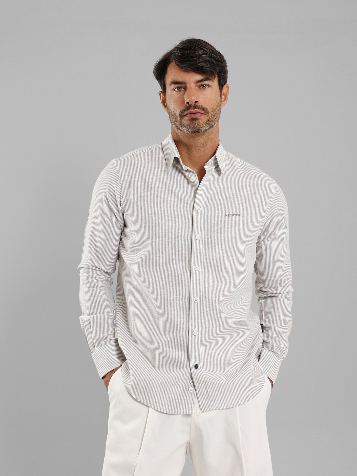 All-Over Striped Long Sleeve Shirt